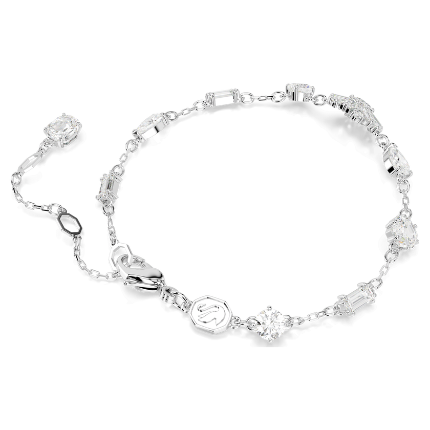 swarovski idyllia bracelet  mixed cuts  snowflake  white  rhodium plated