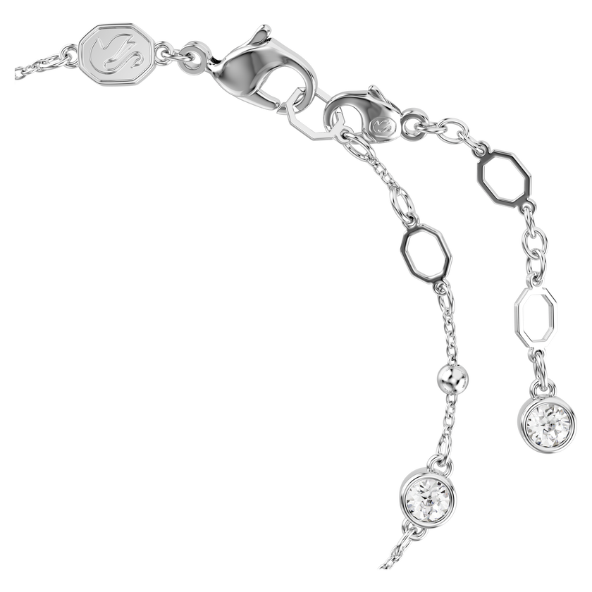 swarovski imber bracelet  round cut  white  rhodium plated