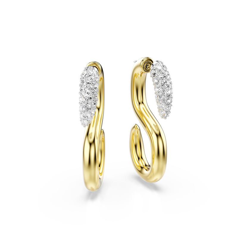 swarovski dextera earrings  round cut  white  mixed metal finish