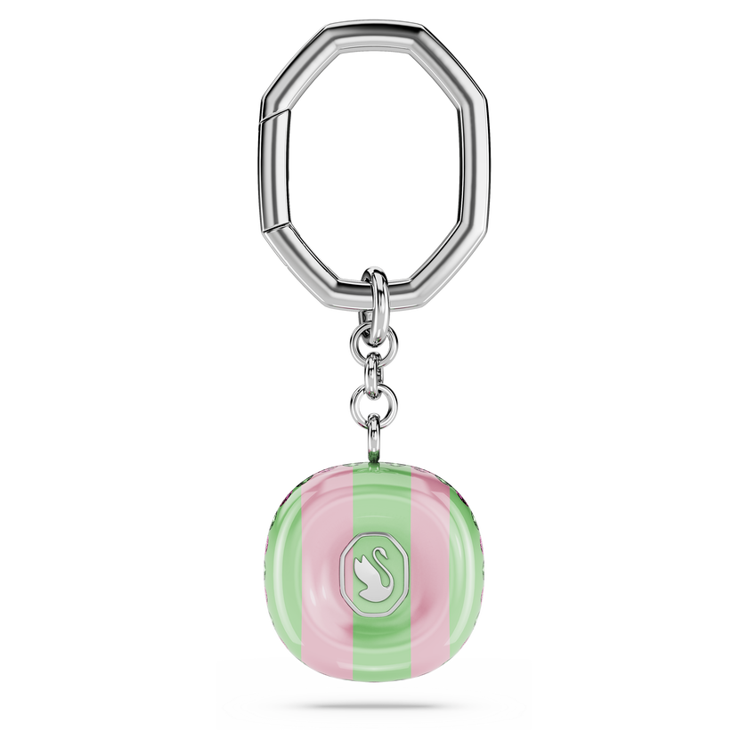 swarovski dulcis key ring  octagon cut  multicolored  rhodium plated