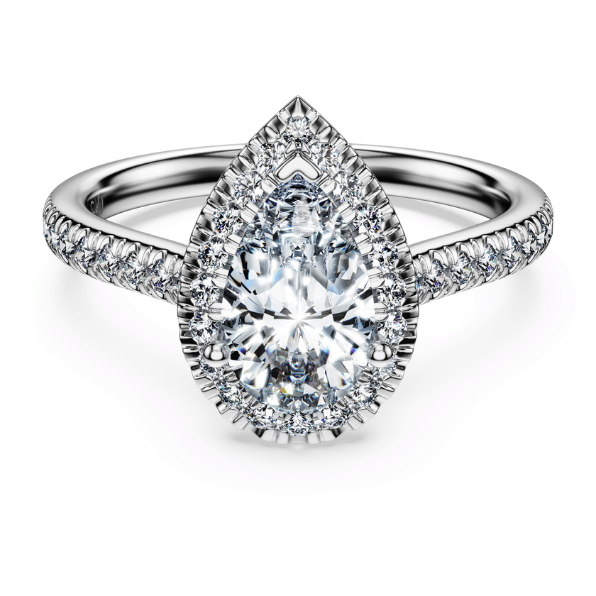 swarovski eternity halo solitaire ring  laboratory grown diamonds 1 3 ct tw  18k white gold
