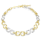 swarovski dextera necklace  round cut  chain  white  mixed metal finish