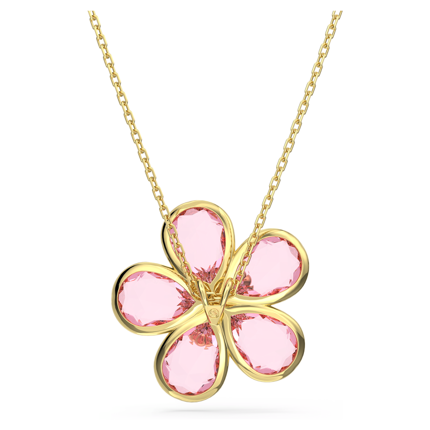 swarovski idyllia pendant  flower  small  pink  gold tone plated