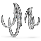 swarovski the vienna collection ear cuff set  3   feather  white  ruthenium plated