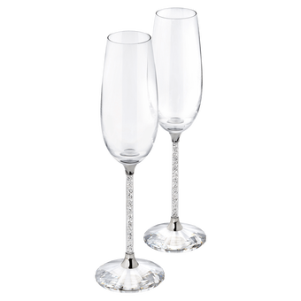 swarovski crystalline toasting flutes  set of 2   clear crystal