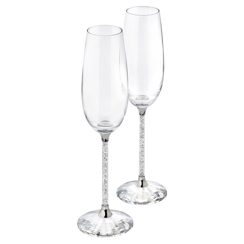swarovski crystalline toasting flutes  set of 2   clear crystal