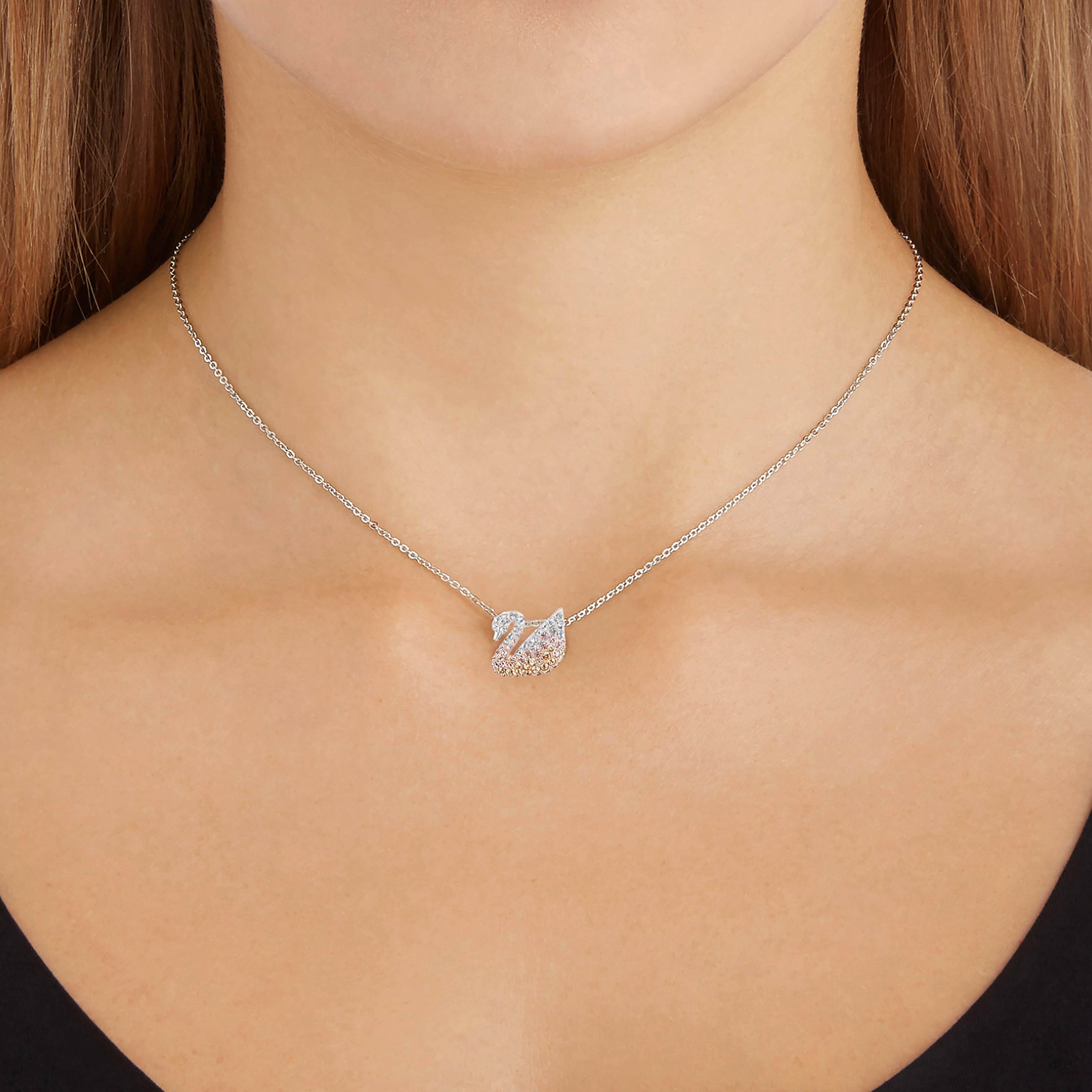 Swarovski swan pendant necklace on sale