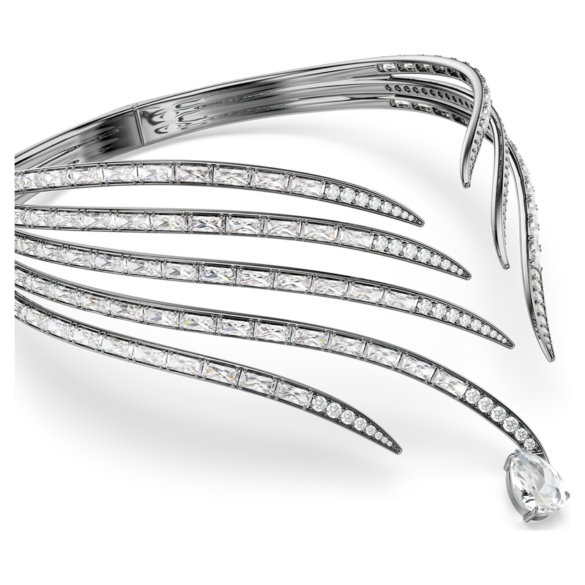 swarovski the vienna collection choker  feather  white  ruthenium plated