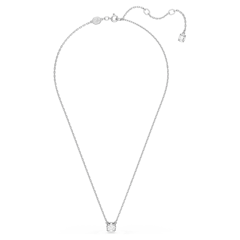 swarovski stilla pendant  round cut  white  rhodium plated