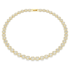 swarovski una angelic tennis necklace  round cut  white  gold tone plated