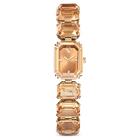 swarovski watch  octagon cut bracelet  brown  champagne gold tone finish