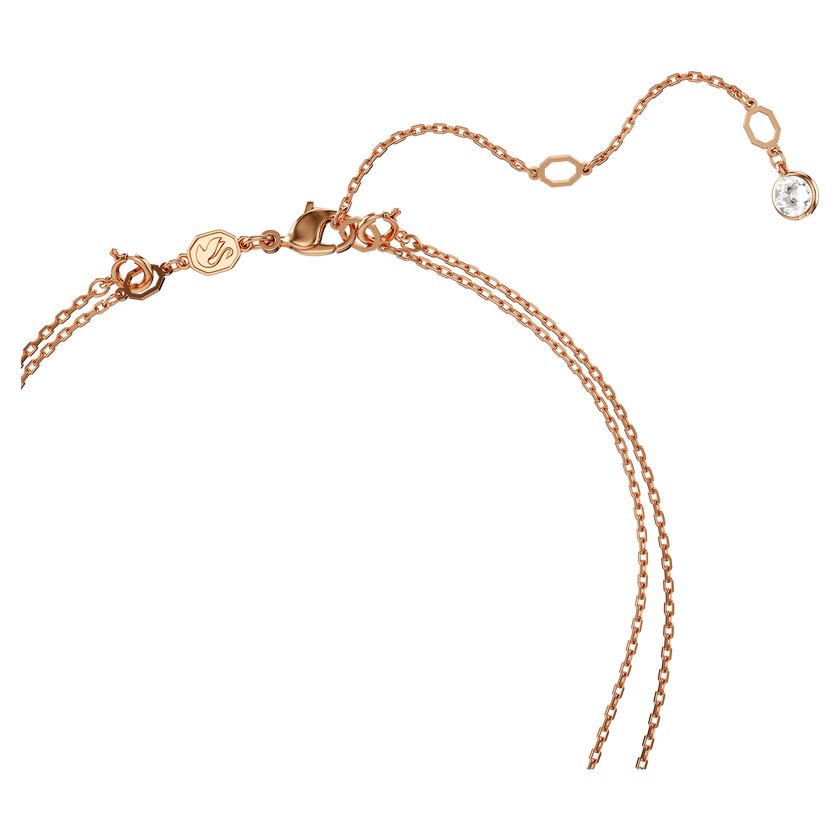 swarovski sublima layered pendant  white  18k rose gold finish