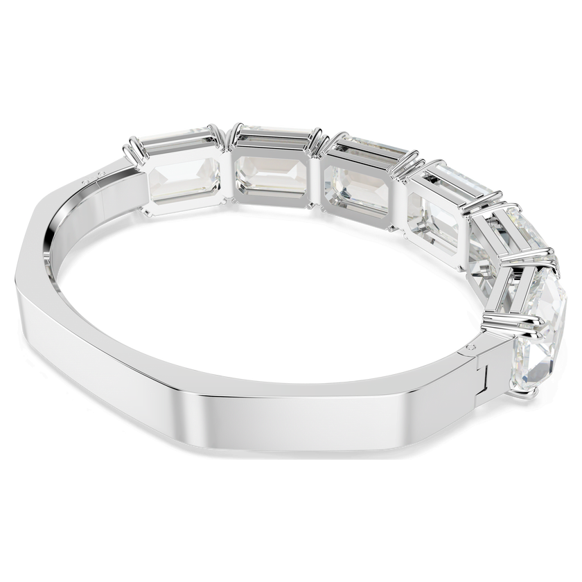 swarovski millenia bangle  octagon cut  white  rhodium plated