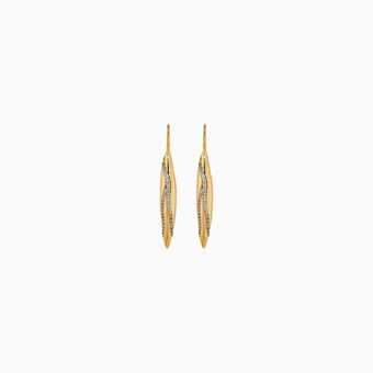 Gilded Treasures Drop Pierced Earrings, White, Gold-tone plated