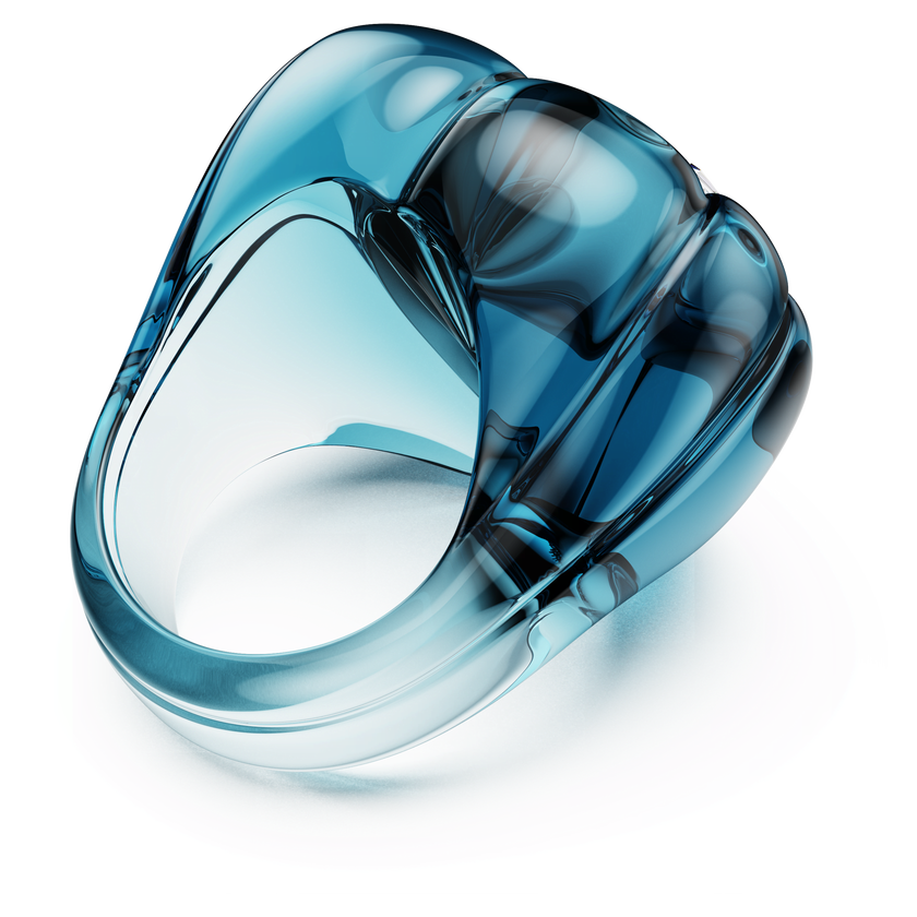 swarovski dulcis cocktail ring  heart cut  pav   heart  blue