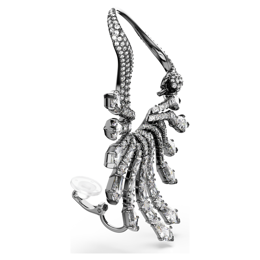 swarovski the vienna collection ear cuff  swan  white  ruthenium plated