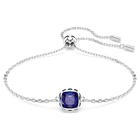swarovski birthstone bracelet  square cut  september  blue  rhodium plated