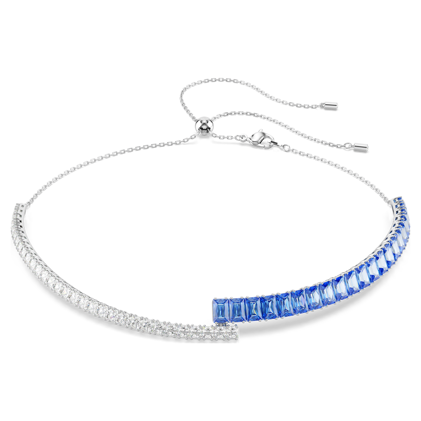 swarovski matrix choker  mixed cuts  blue  rhodium plated