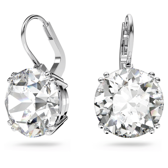 swarovski millenia earrings  round cut crystal  white  rhodium plated