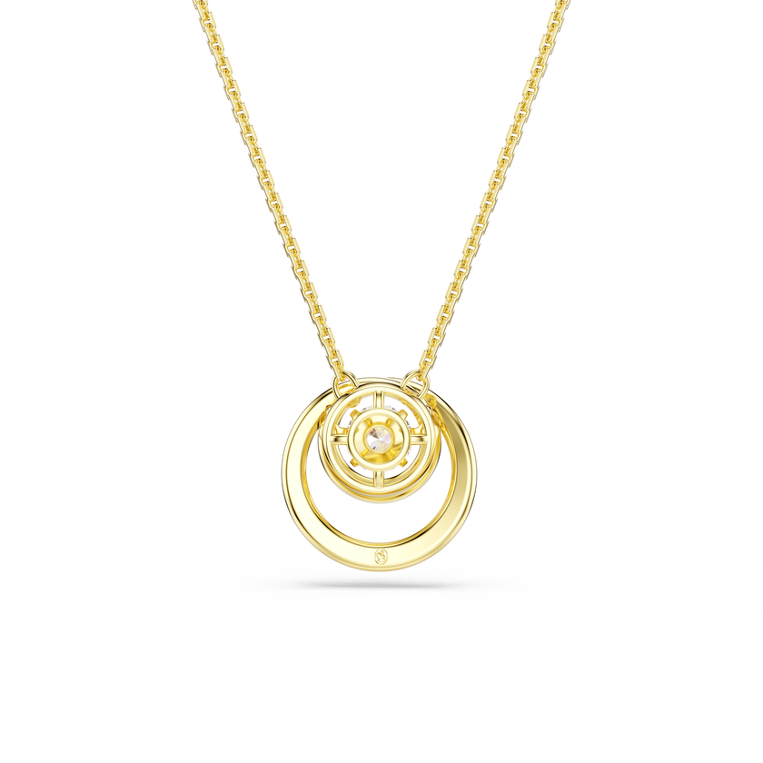 swarovski hyperbola pendant  round cut  white  gold tone plated