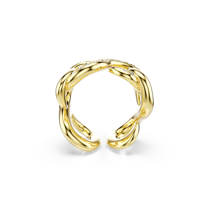 swarovski dextera open ring  round cut  white  gold tone plated