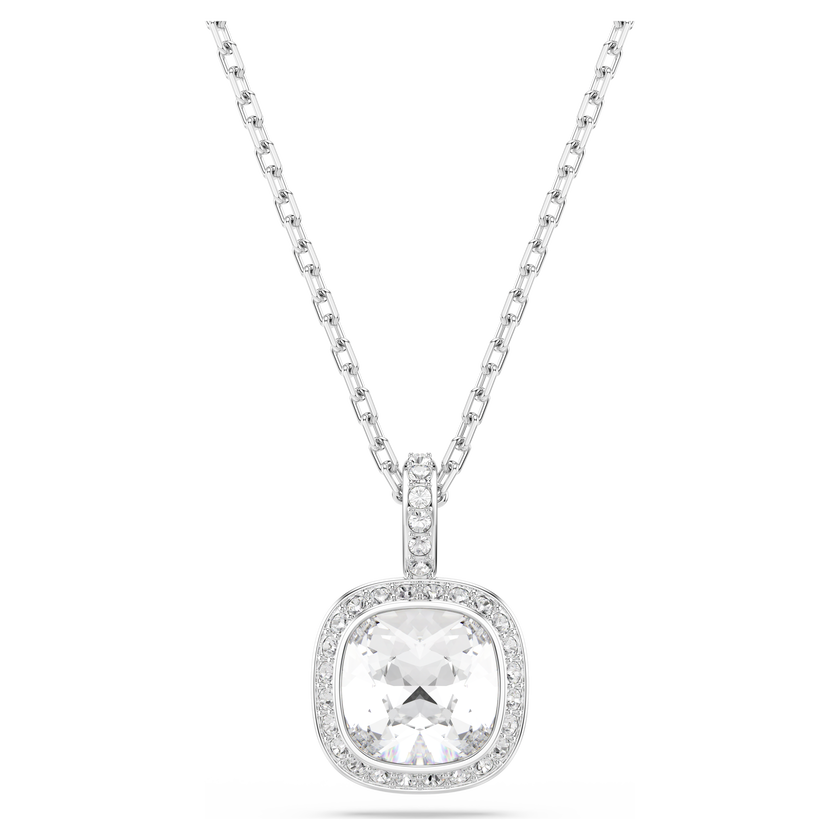 swarovski una angelic pendant  cushion cut  white  rhodium plated