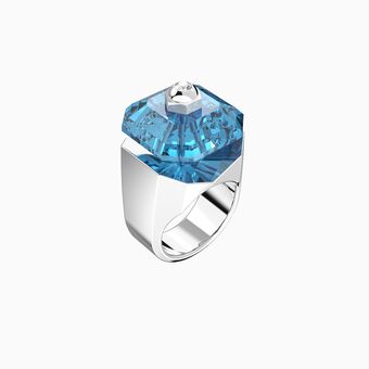 Studiosa ring, Blue, Rhodium plated