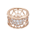 Precisely Motif Ring, White, Rose-gold tone plated