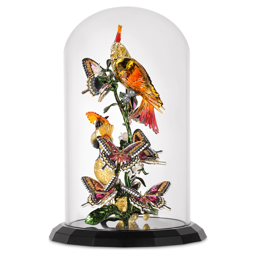 swarovski idyllia birds and butterflies bell jar