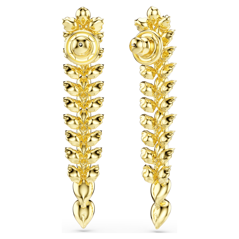 swarovski idyllia drop earrings  mixed cuts  long  white  gold tone plated
