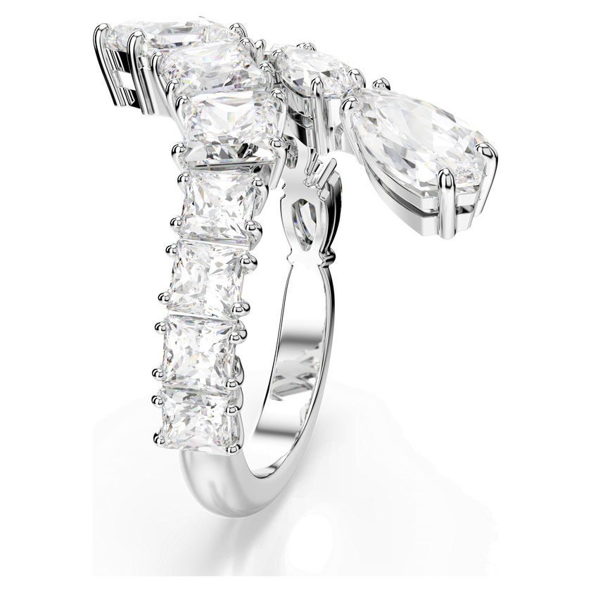 swarovski matrix ring  mixed cuts  white  rhodium plated
