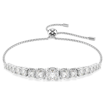 swarovski matrix bracelet  gradient of round cuts  white  rhodium plated