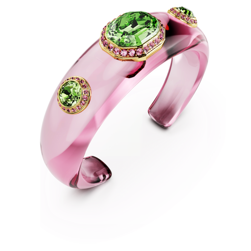 swarovski dulcis cuff  mixed cuts  multicolored  18k gold finish