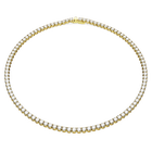 swarovski matrix tennis necklace  round cut  white  gold tone plated
