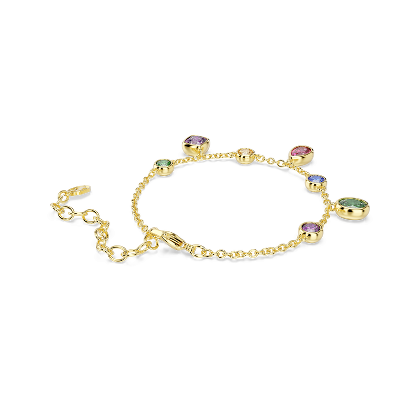 swarovski imber bracelet  mixed cuts  multicolored  18k gold finish
