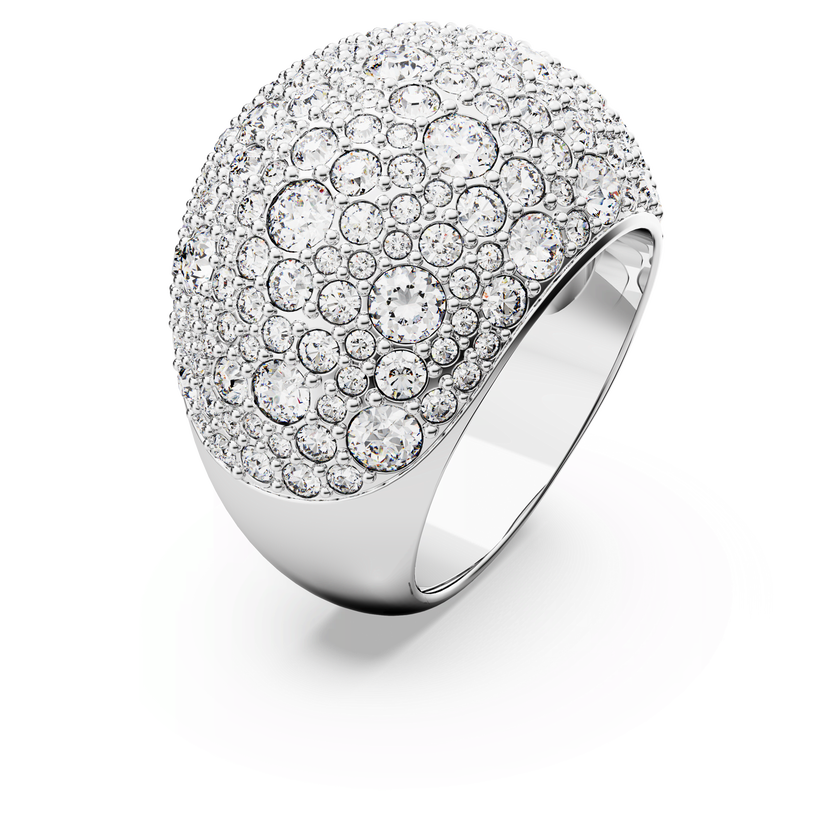 swarovski sublima cocktail ring  moon  white  rhodium plated