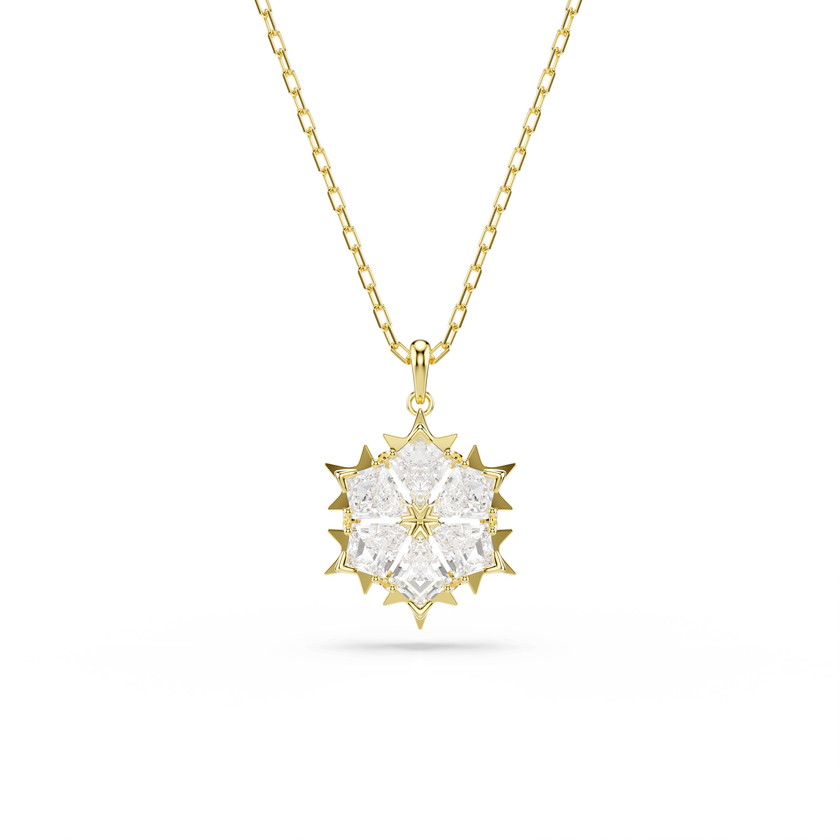 swarovski magic set  set  2   mixed cuts  snowflake  white  18k gold finish