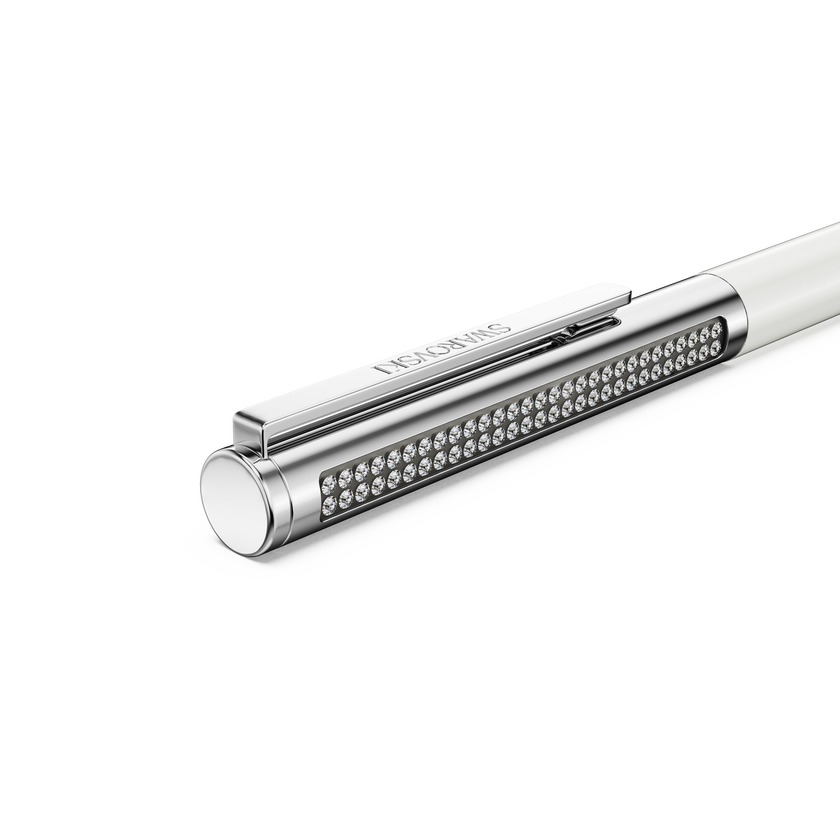 swarovski matrix tennis ballpoint pen  white  chrome plated