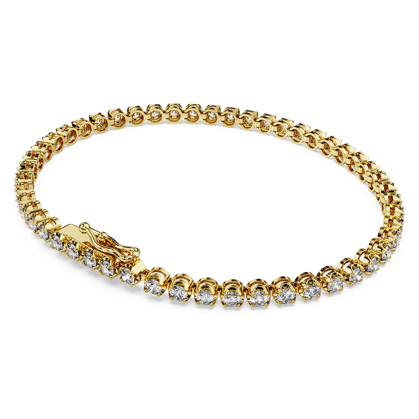 swarovski eternity tennis bracelet  laboratory grown diamonds 2 5 ct tw  18k yellow gold