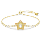 swarovski sublima bracelet  round cut  star  multicolored  18k gold finish