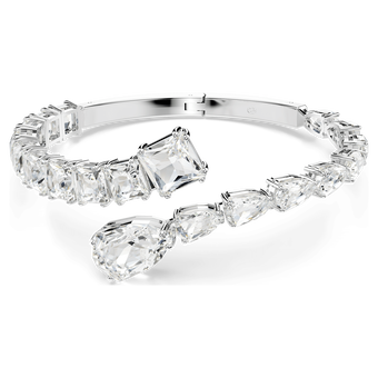 swarovski matrix cuff  mixed cuts  white  rhodium plated