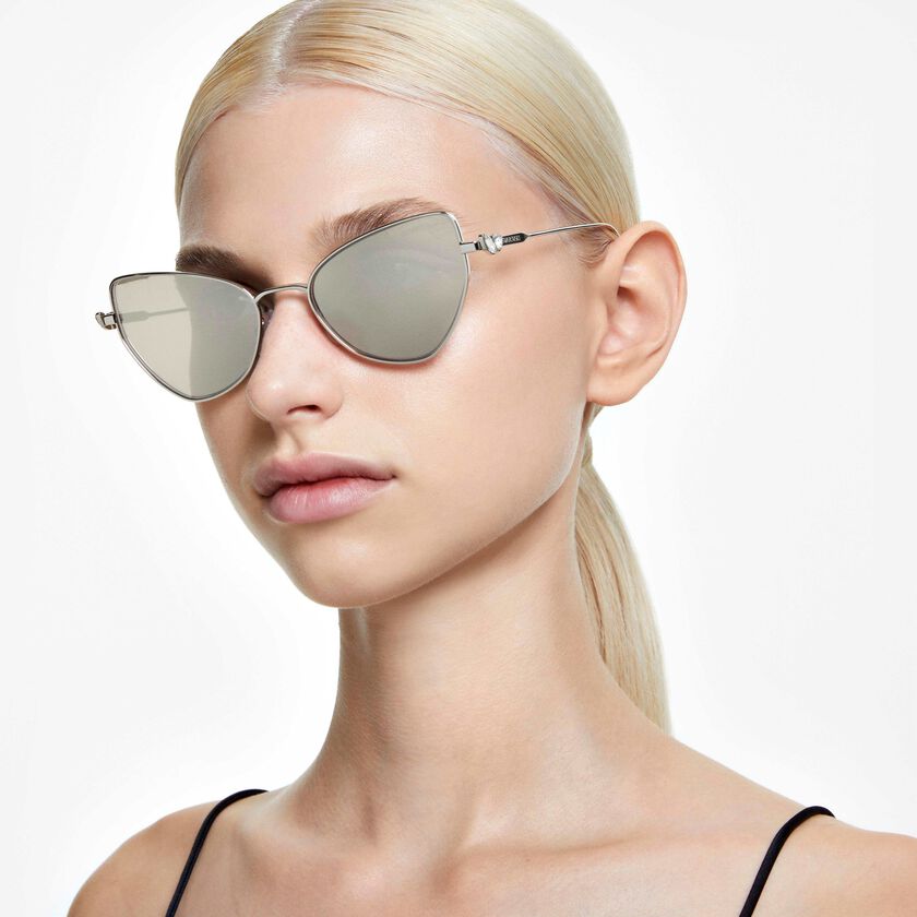 swarovski sunglasses  statement  cat eye shape  sk7011el  white