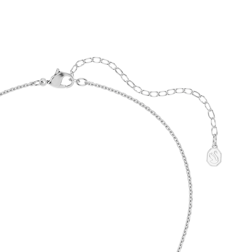 swarovski sublima pendant  round cut  white  rhodium plated