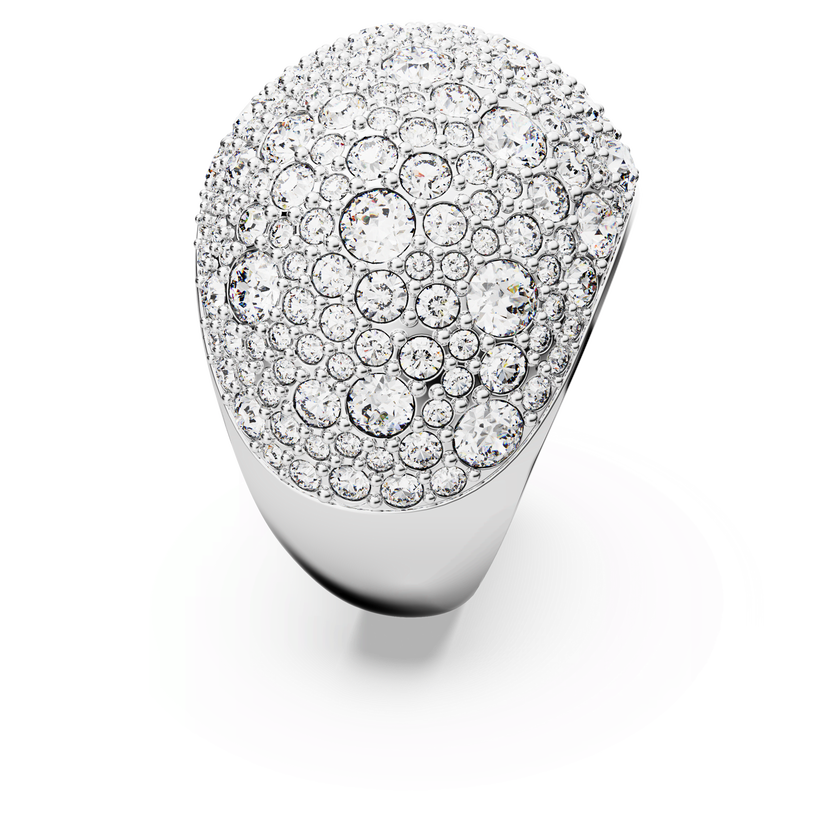 swarovski sublima cocktail ring  moon  white  rhodium plated