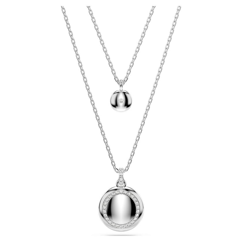 swarovski sublima layered pendant  white  rhodium plated