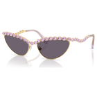 swarovski sunglasses  cat eye shape  purple