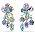 swarovski gema earring jackets  mixed cuts  multicolored  gold tone plated
