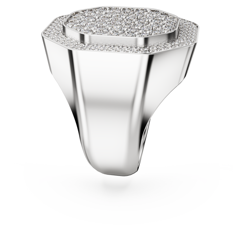 swarovski dextera cocktail ring  octagon shape  white  rhodium plated
