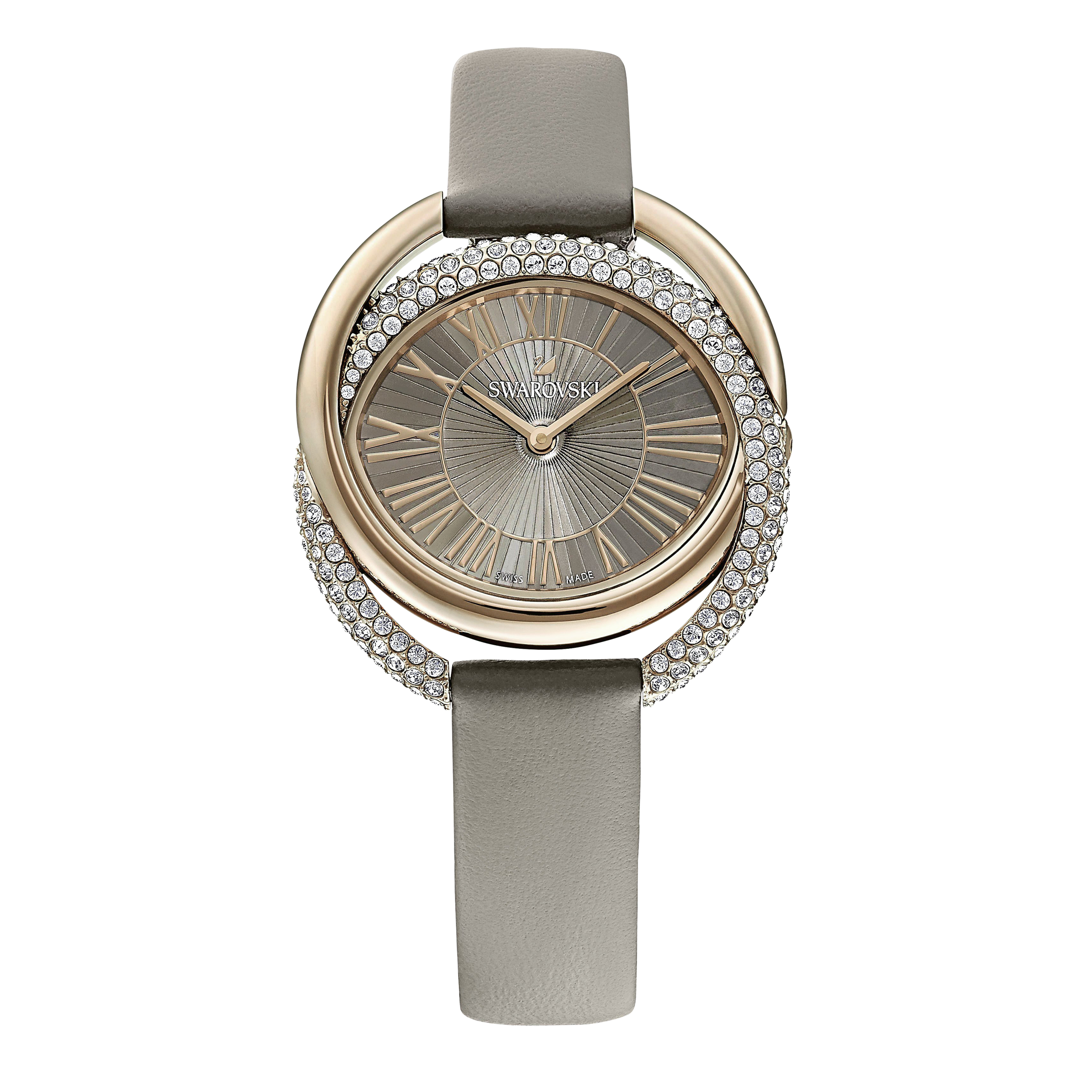 Buy Swarovski Duo Watch, Leather Strap 
