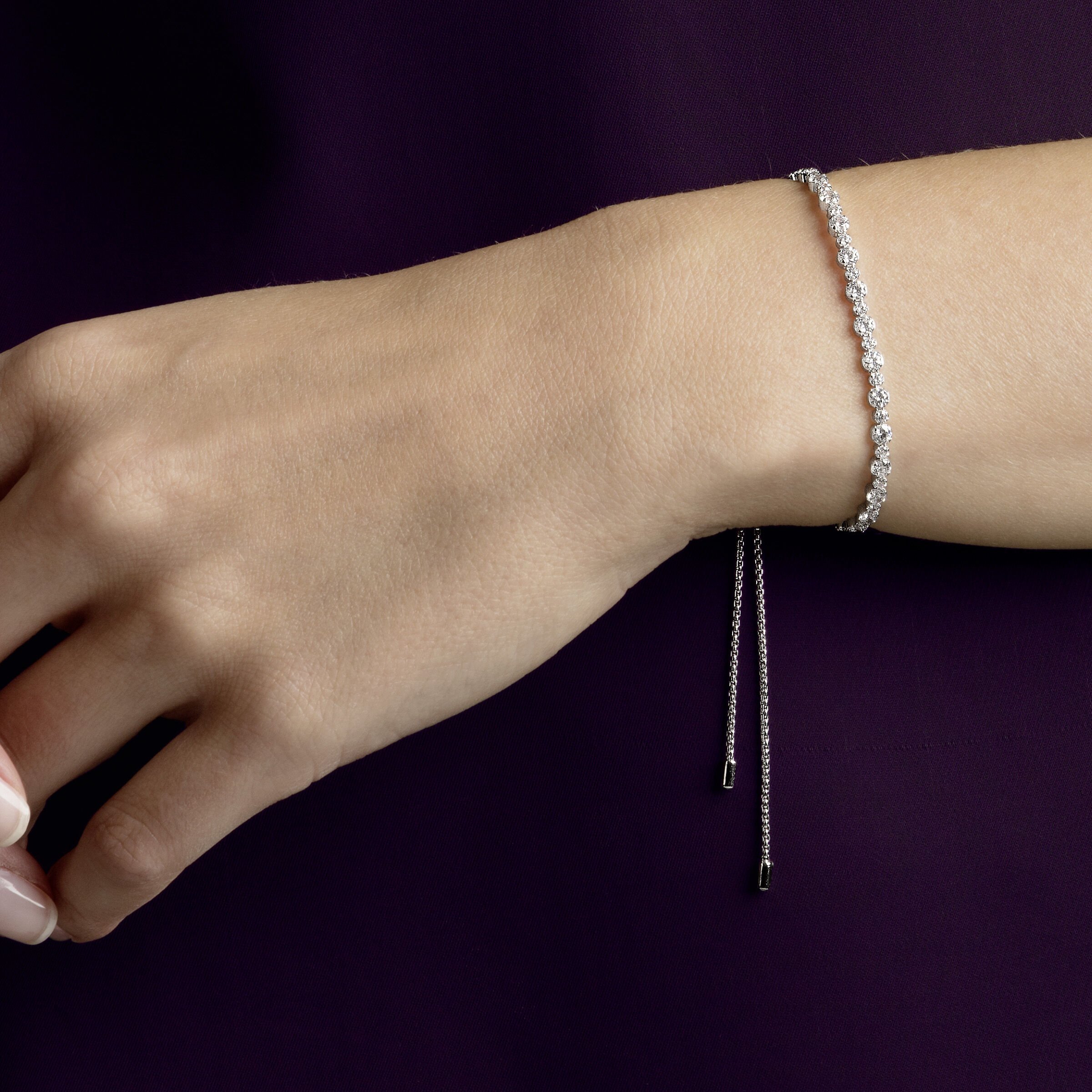 Swarovski subtle bracelet white rhodium plating sale